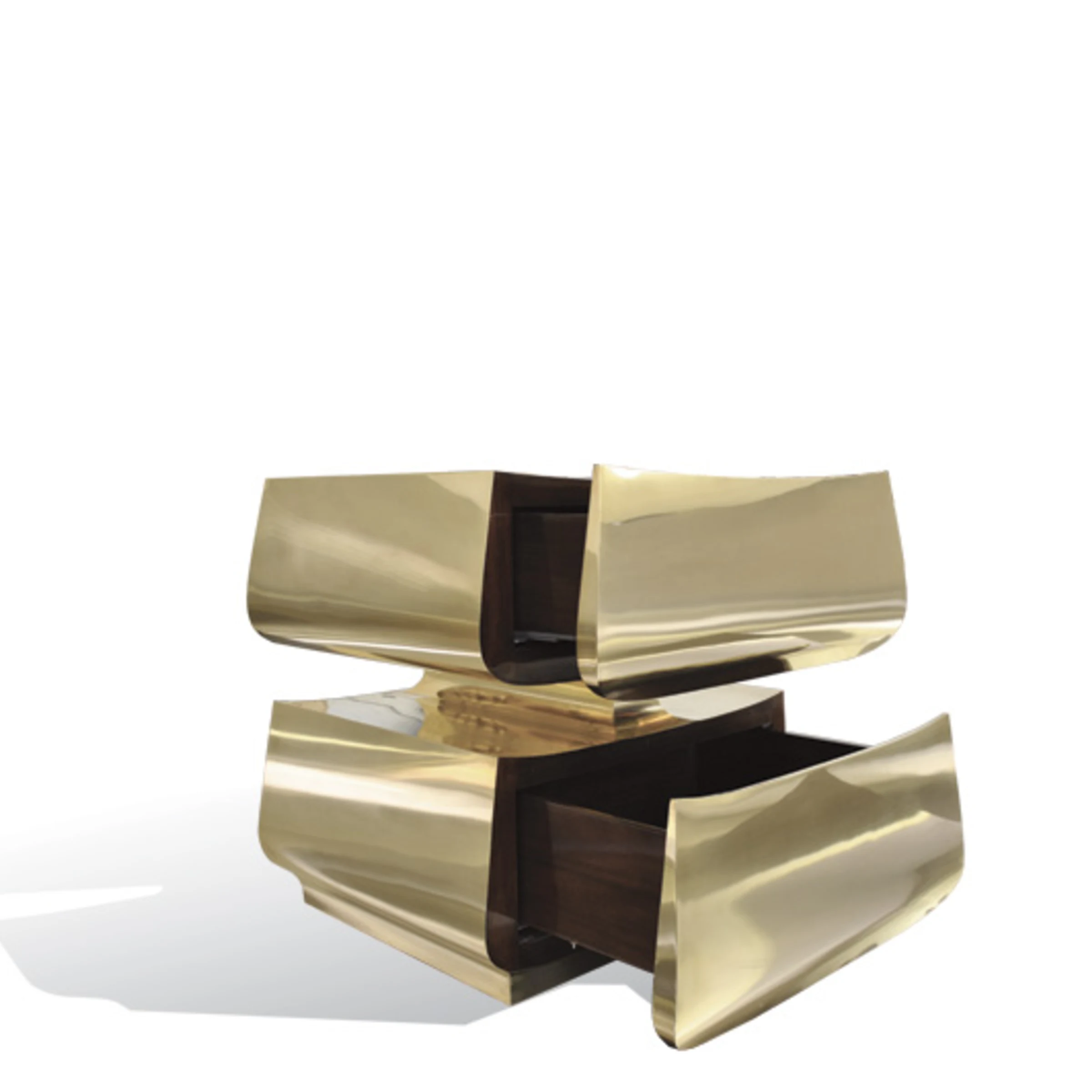 2 Tier Brass Nightstand