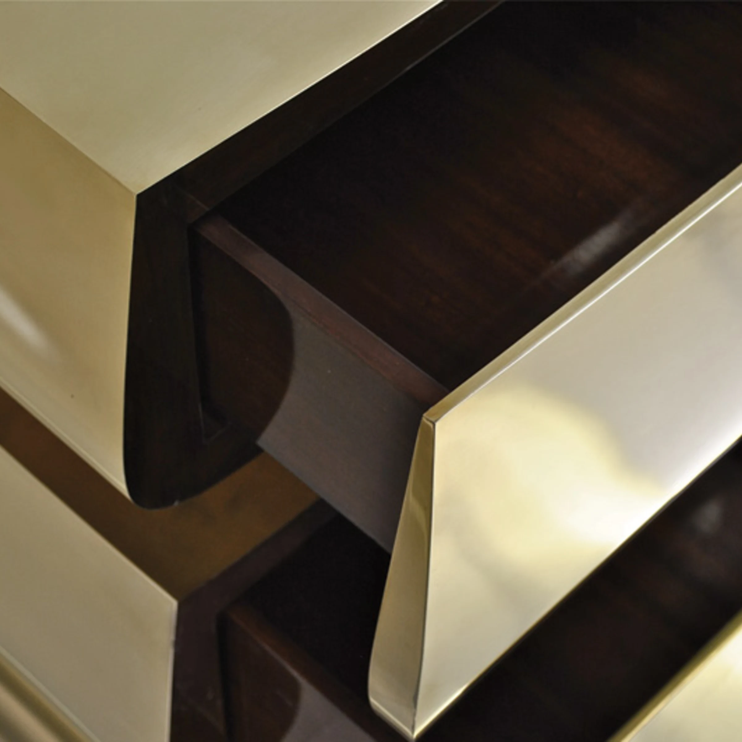 2 Tier Brass Nightstand