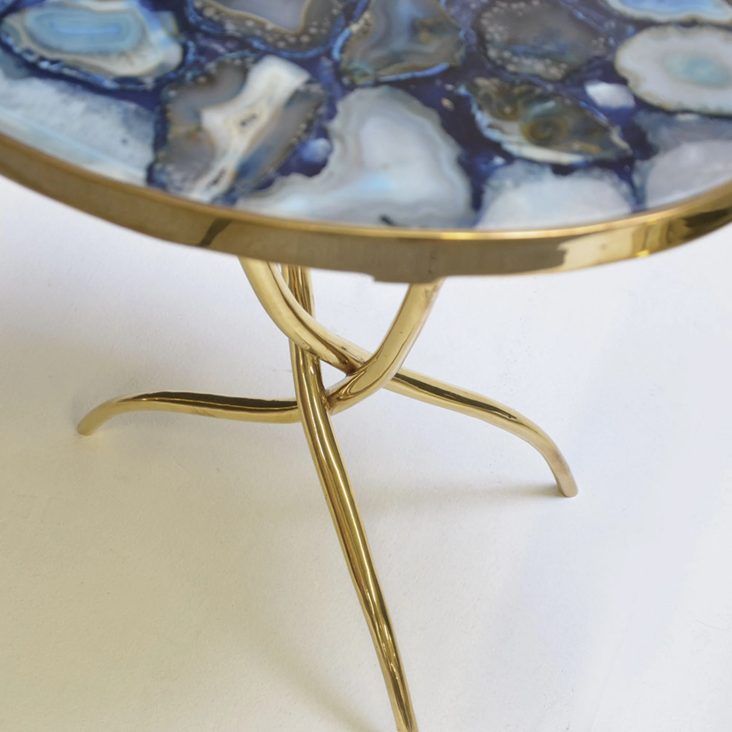 Vena Brass Side Table