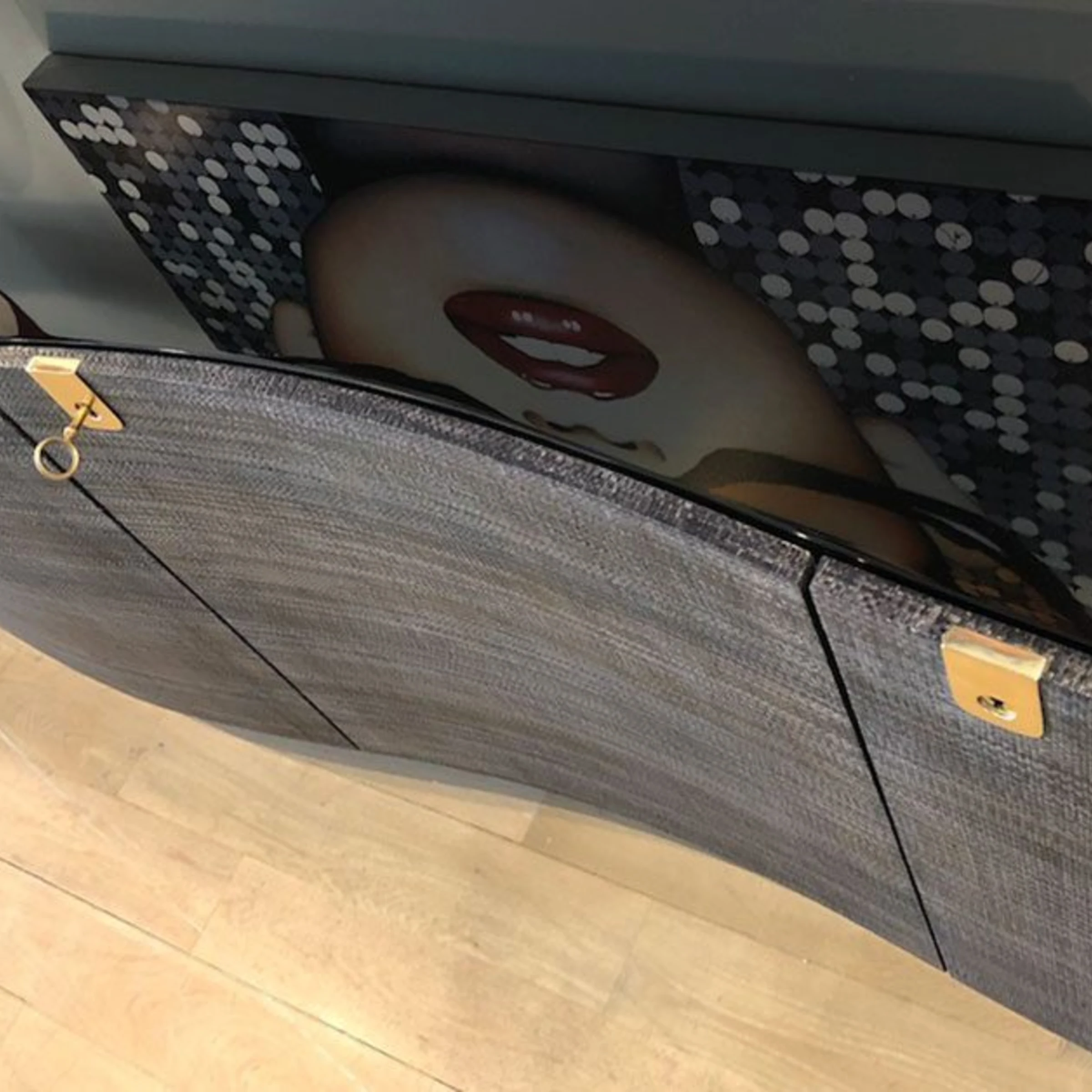 Oscillate Raffia Sideboard top view